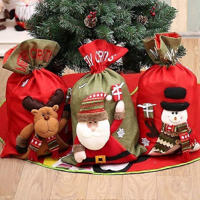 Große Weihnachts-Geschenktüte Mit Kordelzug – 54x31 Cm, Festlicher Stoffbeutel