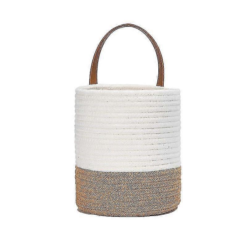 Pflanze Chlorophytum Imitation Rattan Wand Hanging Blumentopf Gewebter Korb 1 Stück Weiß