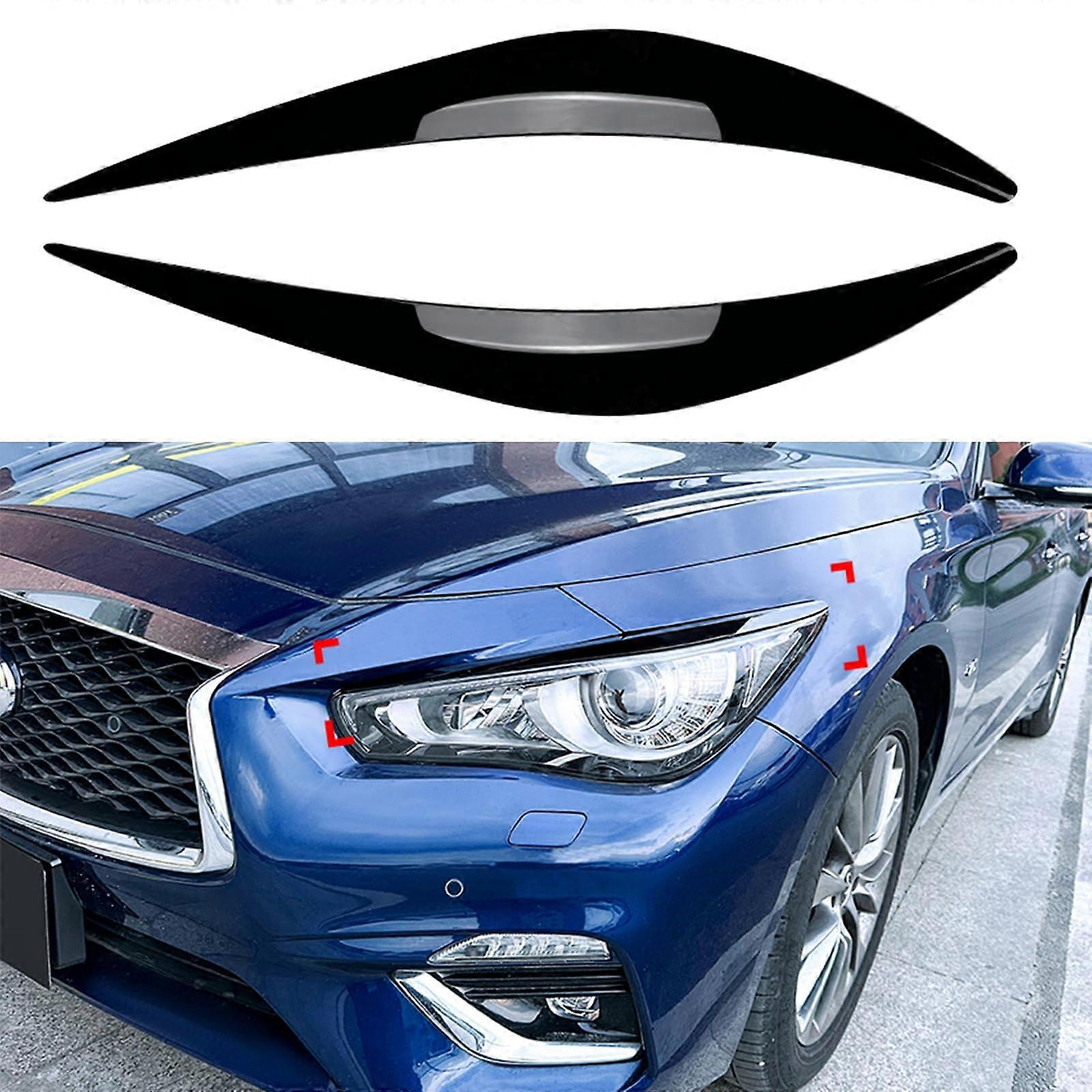 Car Front Headlight Eyebrows Eyelids Trim For INFINITI Q50 2014