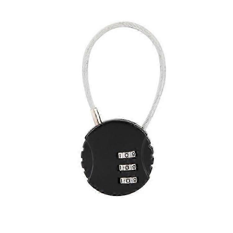 Security Padlock, Combination Lock Code Padlock Travel Padlock with Steel Cable 3 Digits L