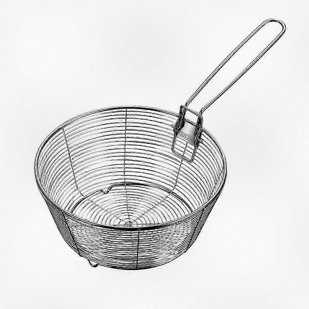 Fine Mesh Strainer Basket with Foldable Handle, Non-Stick & Heat Resistant, Rust-Proof Kitchen Tool, 20cm