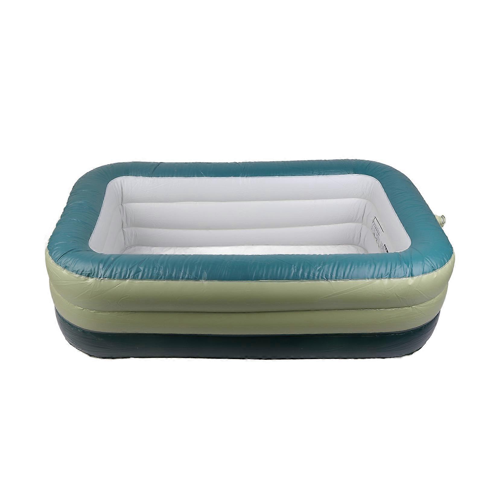 Inflatable Pool Rectangular Shaped Cute Patterns Foldable Thickened PVC Swimming Pool for Kids