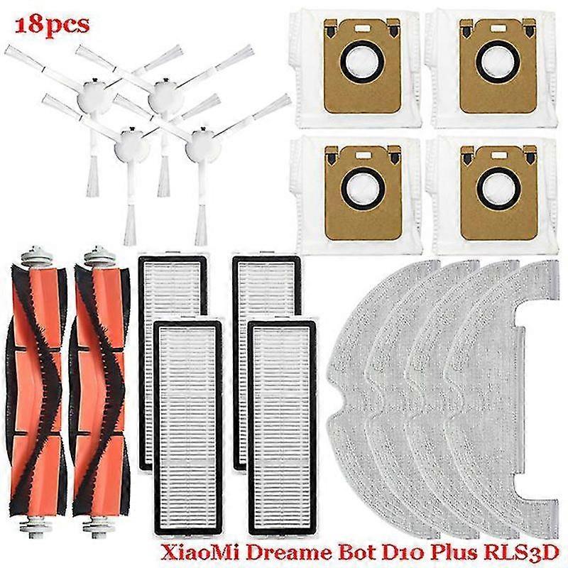 Lebanghui For Xiaomi Dreame Bot D10 Plus Rls3d Robot Vacuum Cleaner Replacement Parts Main / Side Brush Hepa Filter Mop Cloth Dust Bag