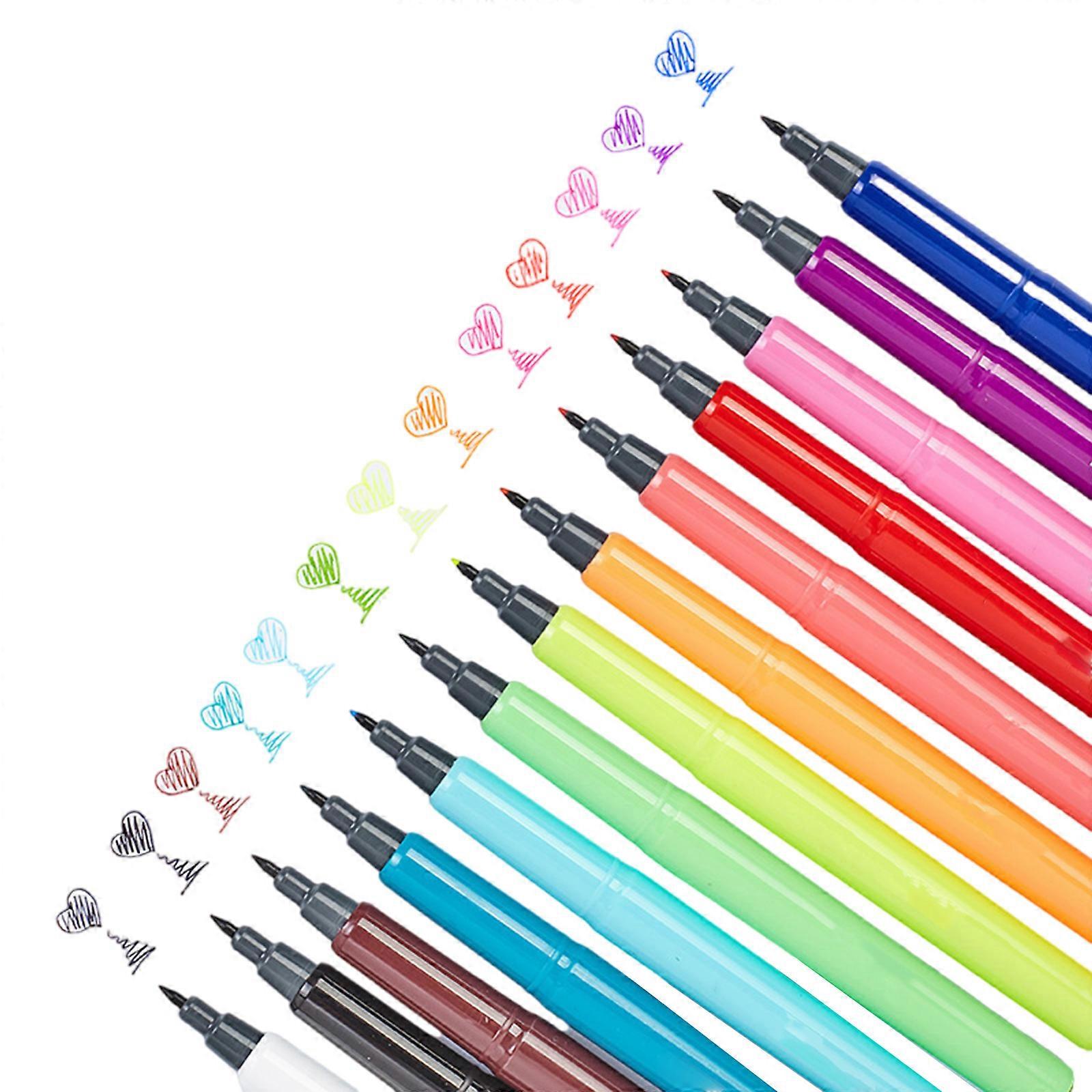 12 Pcs Brush Pen Set Colouring Pen Felt Tip Pens 0.4mm Watercolour Pen for Journal Colouring Books Hand Lettering