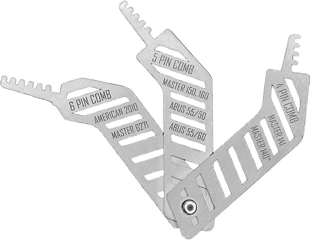Comb Lock Picks, Covert Instruments, Lock Pick Set, Portable Stainless Steel Comb Teeth Picks, Multifunctional Hand Tool for Emergency, Home, Office,