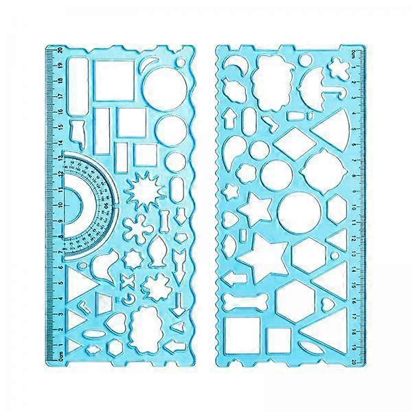 2xGeometric Ruler, Durable Stencils Drawing Template for Office Supplies