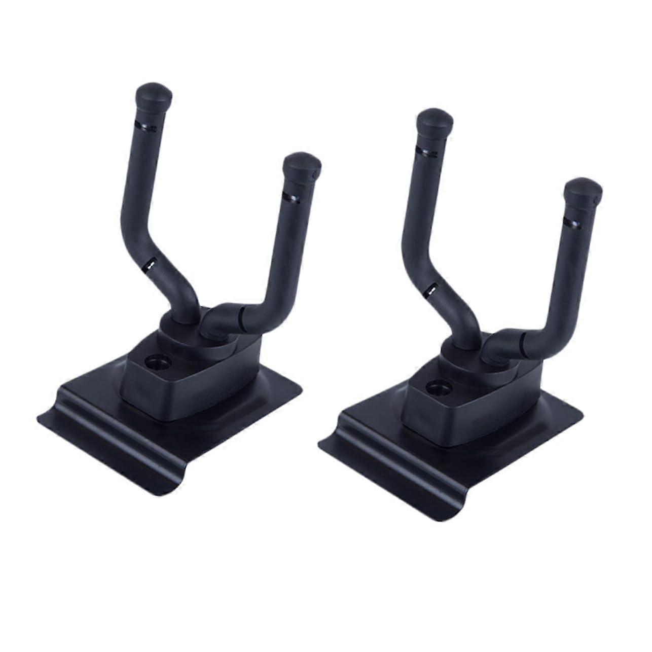 2PCS Wall Mount Guitar Hook Bracket Hanger for Acoustic Electric Guitars, Durable Plastic, Space Saving, Easy Installation, Black