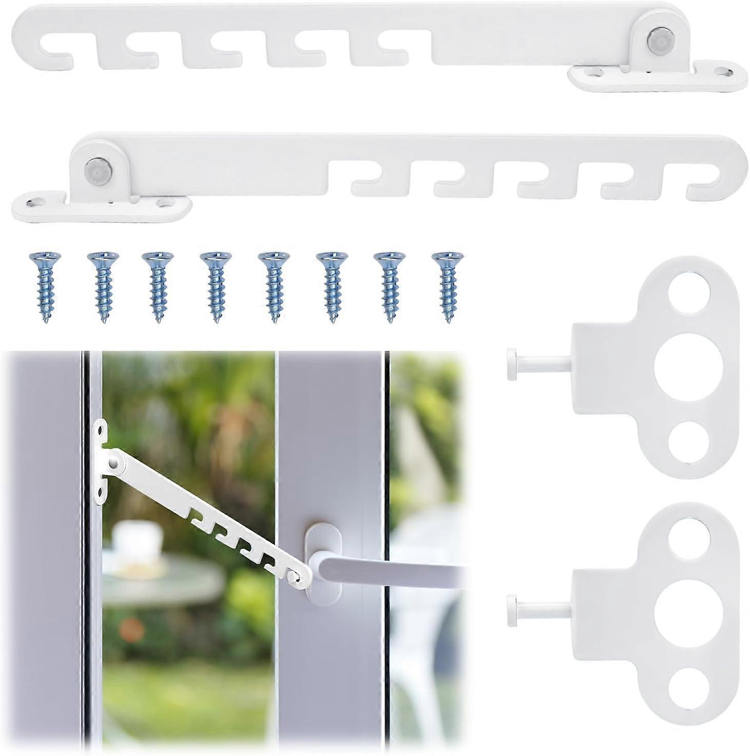 Set of 2 white window restrictors for , casement window, Casement window restrictor, anti-pinch lock