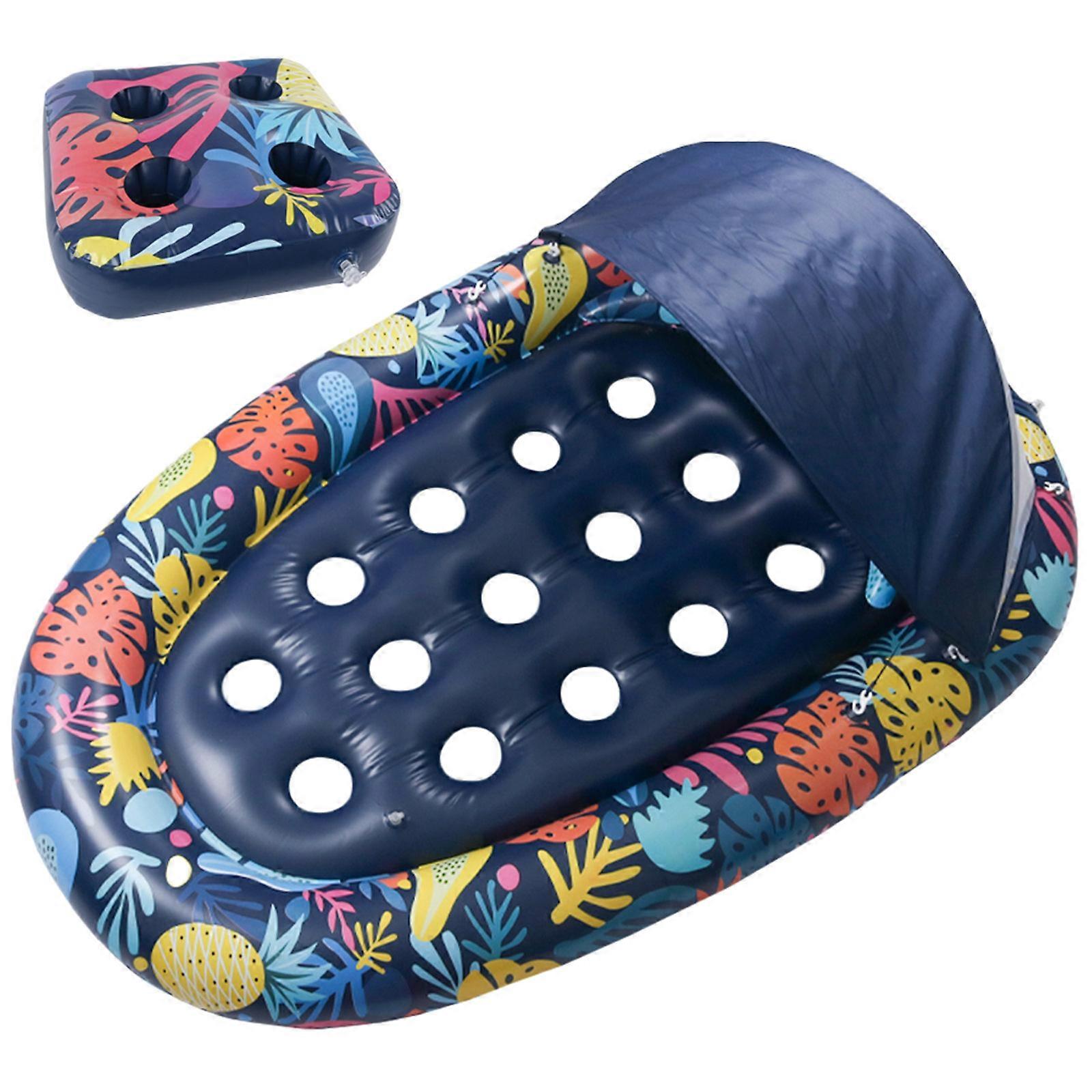 3 in 1 Inflatable Pool Float Adult Lounger Chair with Sunshade Inflatable Lounger Floating Chair Rafts Water Float