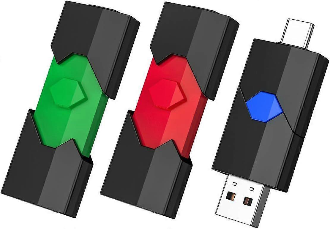 2025 Latest Model  64GB USB C Flash Drive 3 Pack - 2 in 1 Type C + USB A Thumb