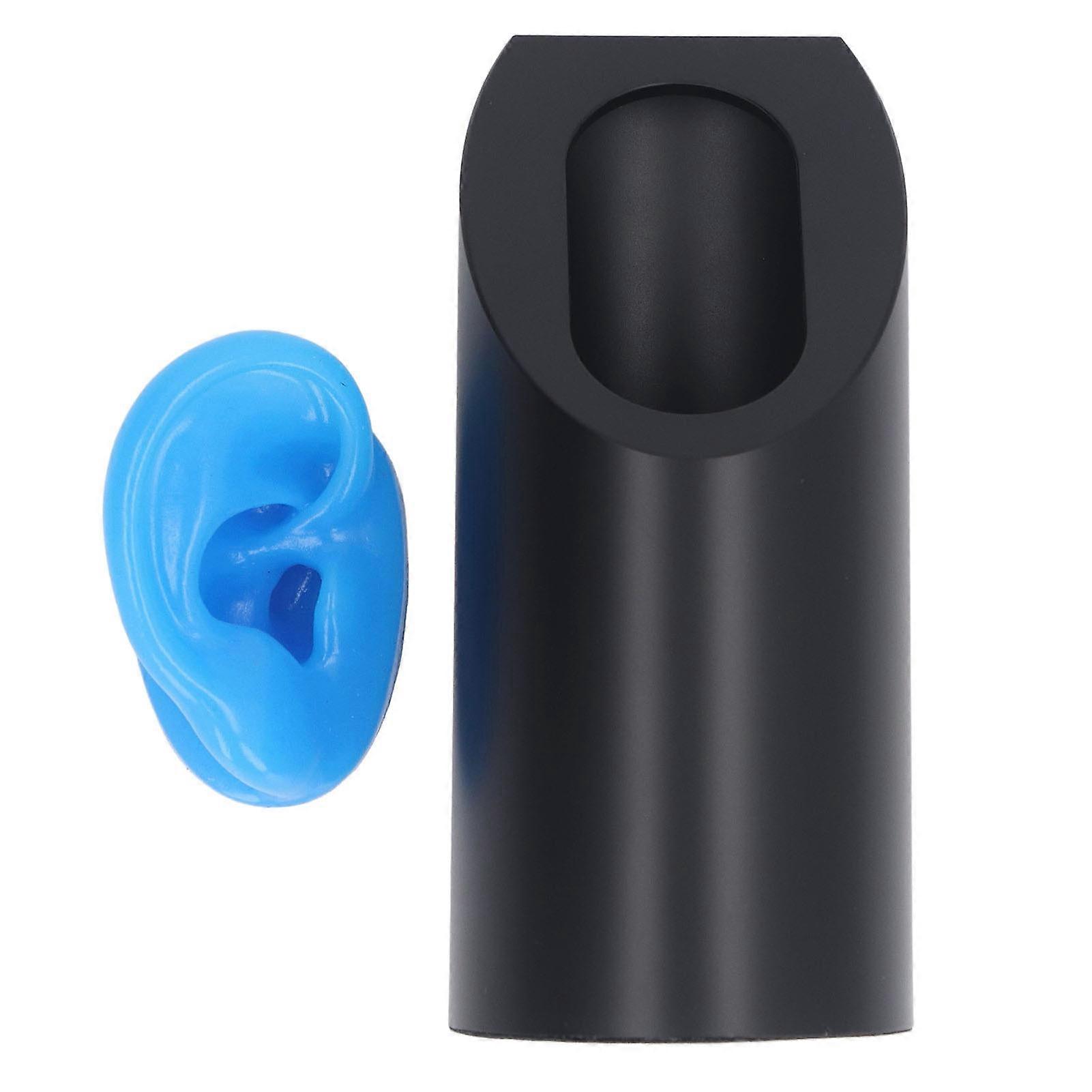 Silicone Ear Model Realistic Soft Artificial Simulation Ear Model with Display Stand for Teaching Instructions Right Ear