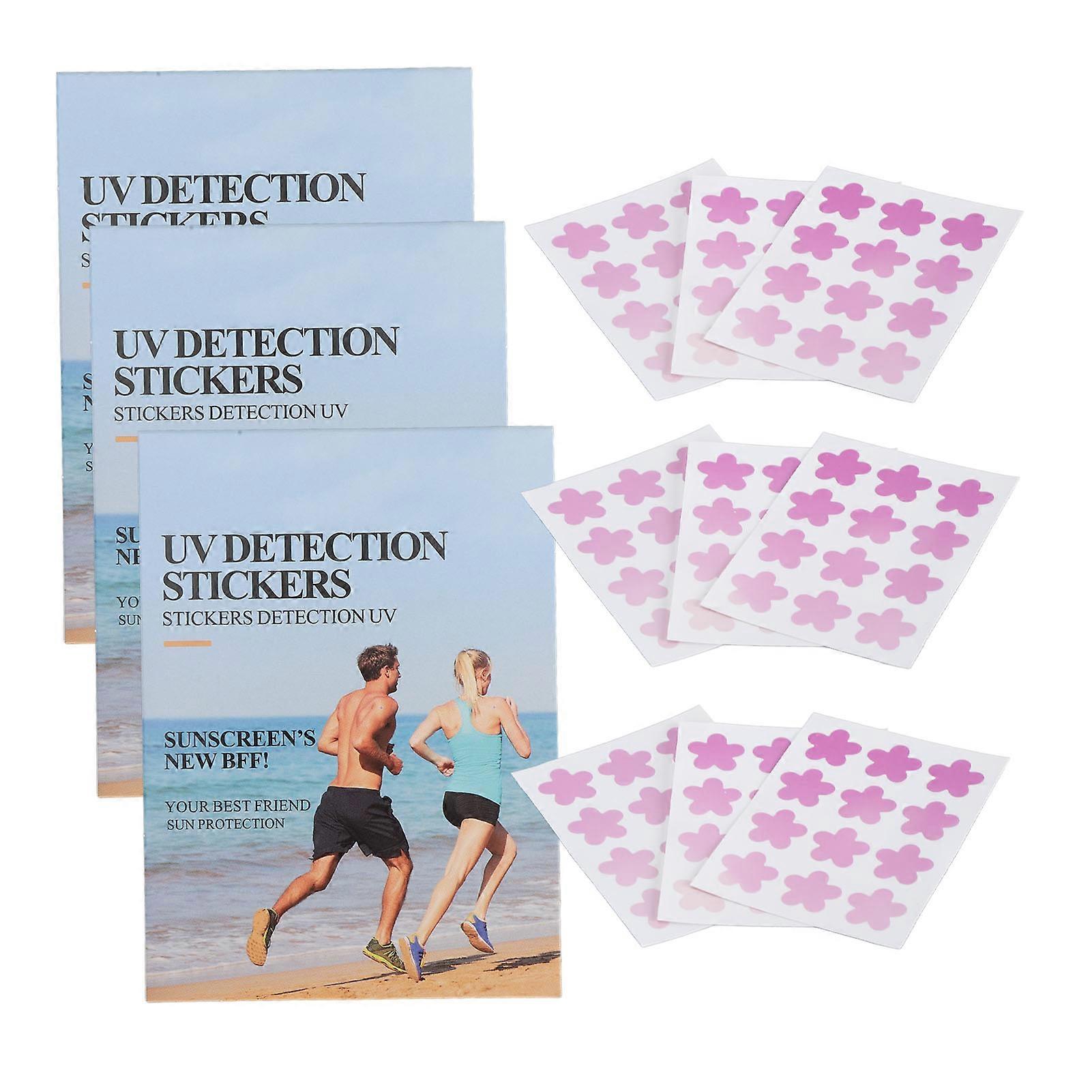 108PCS Sunproof UV Stickers PVC and Color Changing Paper Sunny Patch UV Detection Stickers Flower Shape