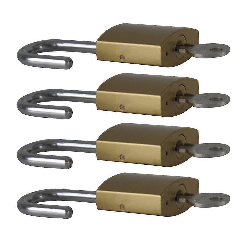 4pcs Solid Brass Padlocks with Keys – Durable Security Locks for Diaries, Books, Cabinets, and Suitcases – Enhanced Aesthetic Design for Versatile Use