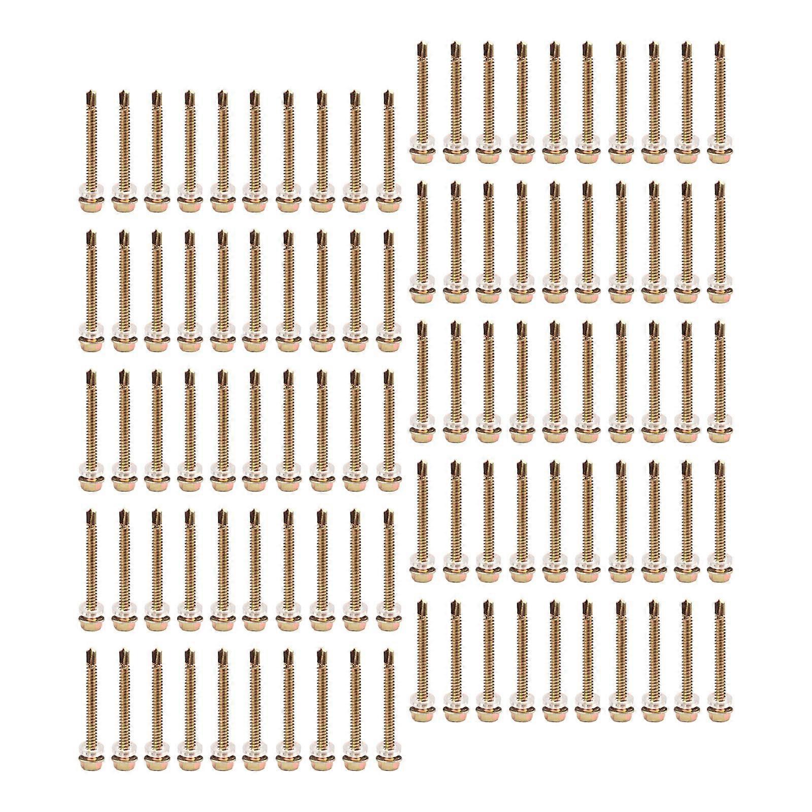 100x Hex Self Tapping Tek Screws Self Tapping Screws Accessories Replacement