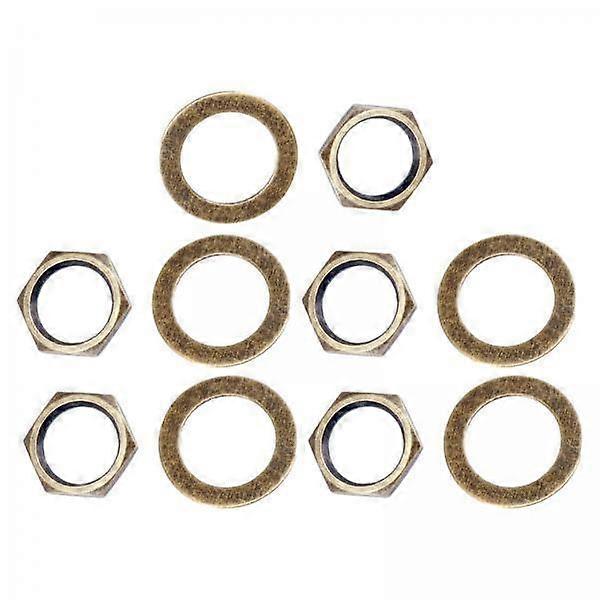 4x10Pc 3/8'' Guitar Jack Nuts with Lock Washer Set for Guitar Bass Replacement