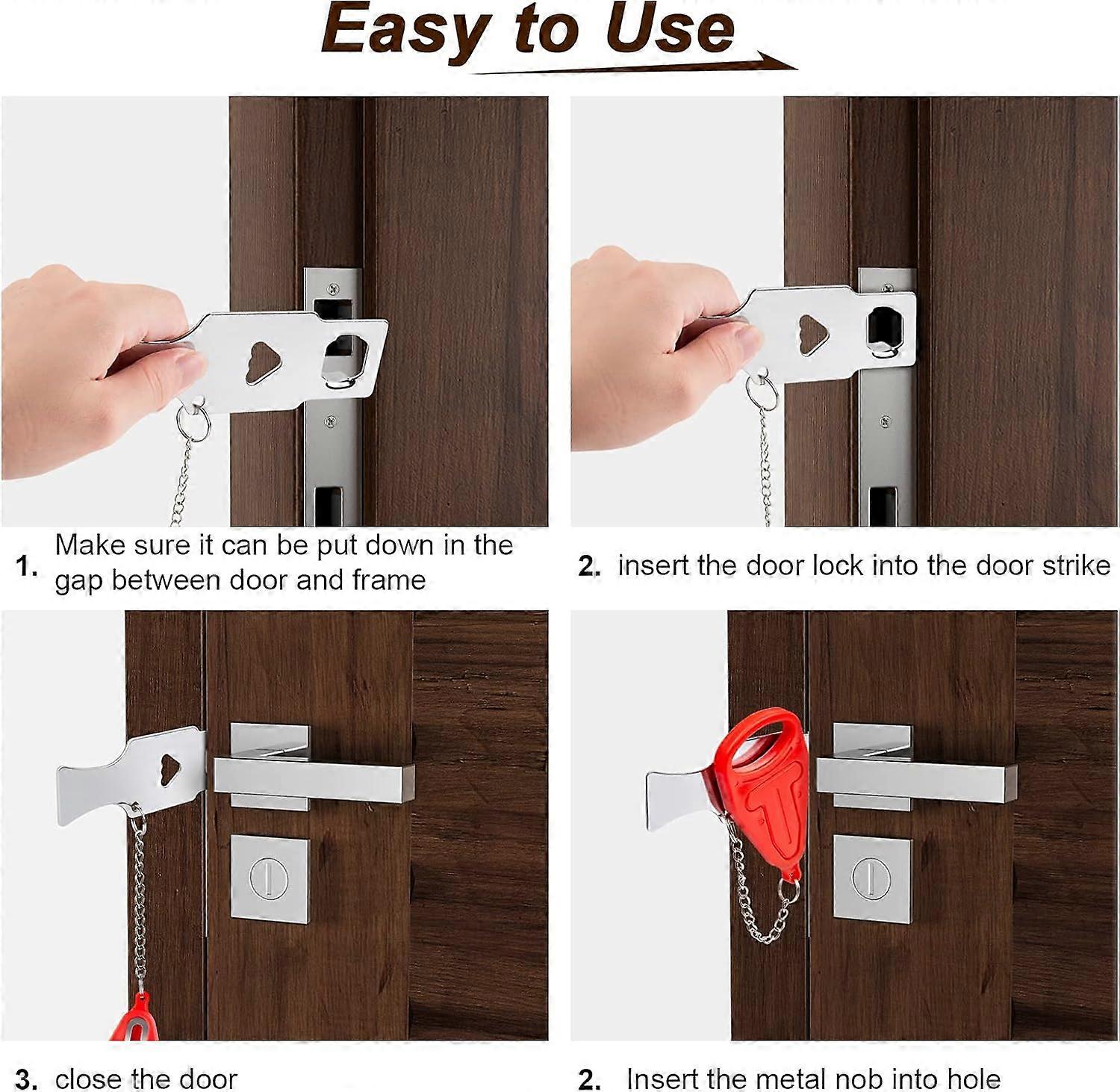 Portable door lock travel lock, extra safety, essential for travel