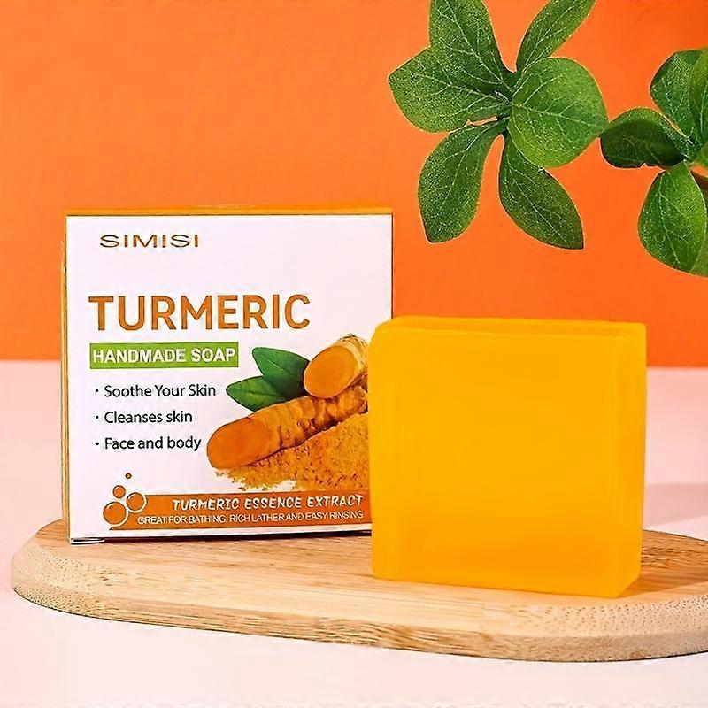 Natural Turmeric Ginger Essential Oil Soap Handmade Moisturizing Cleansing Bar for All Skin Types 80g