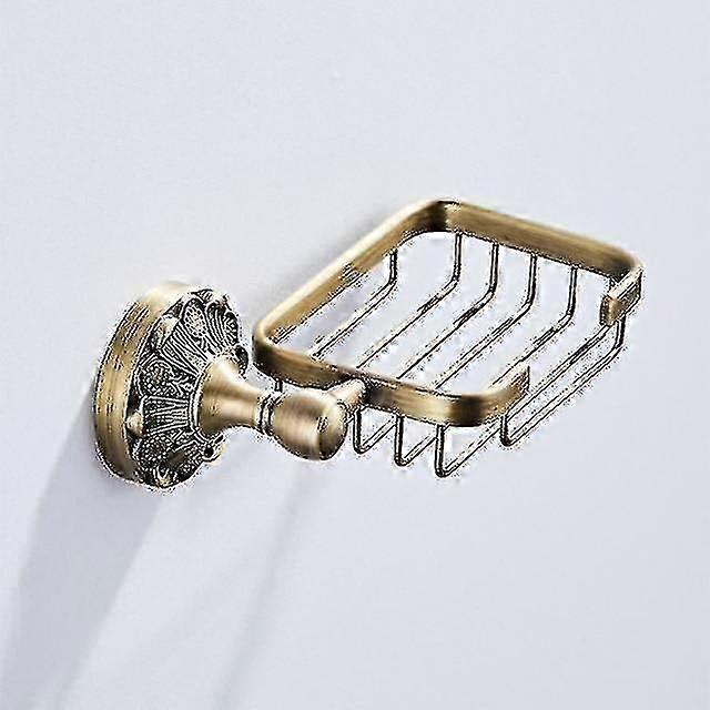 Vintage Bronze Bathroom Accessories Set with Dish & Hook