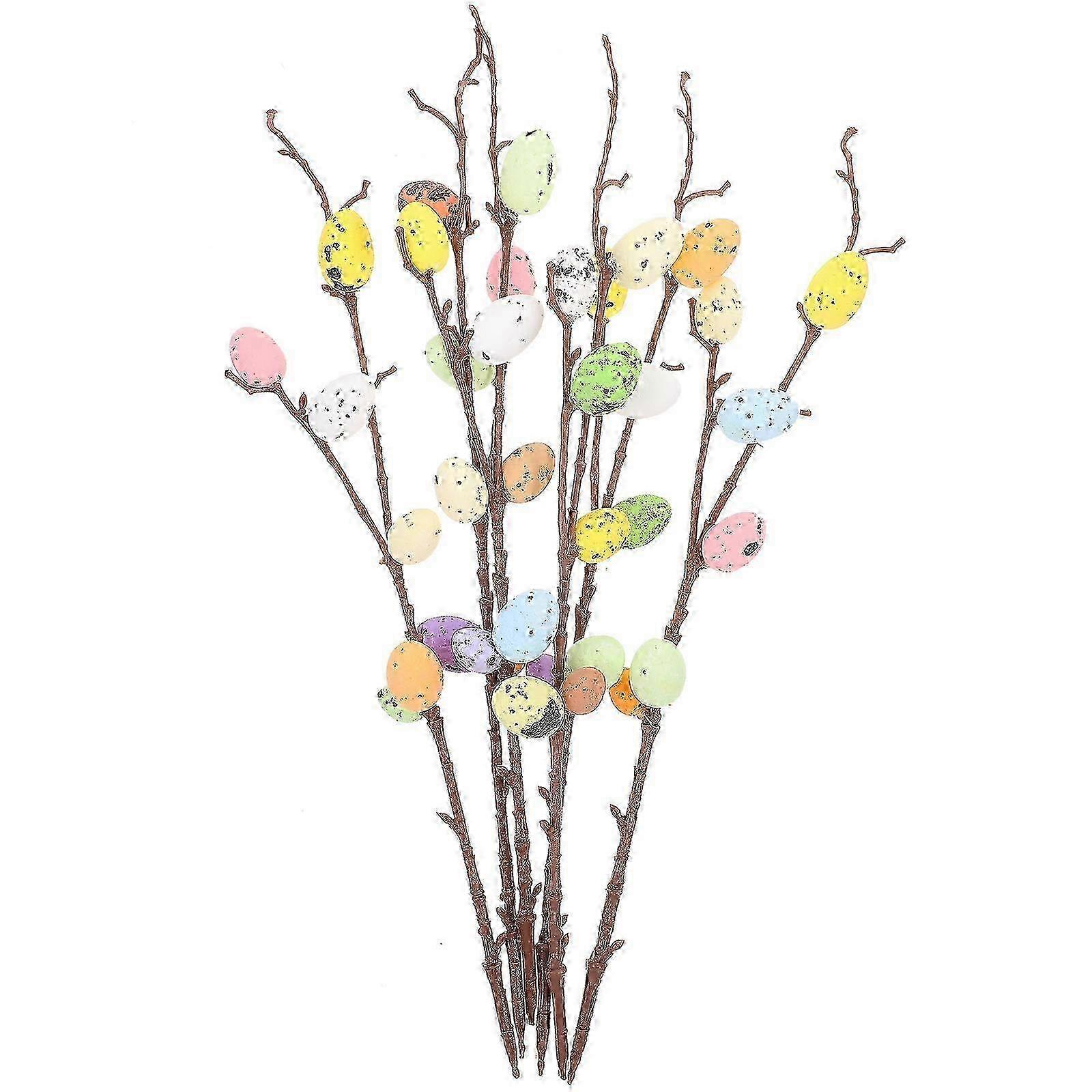 6pcs Easter Egg Branches Fake Twig Stems Party Decor