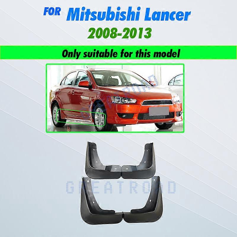 4Pcs Car Front Fender Flares Rear Splash Guards Mud Flaps Mudguards for Mitsubishi Lancer EX 2008 2009 2010 2011 2012 2013