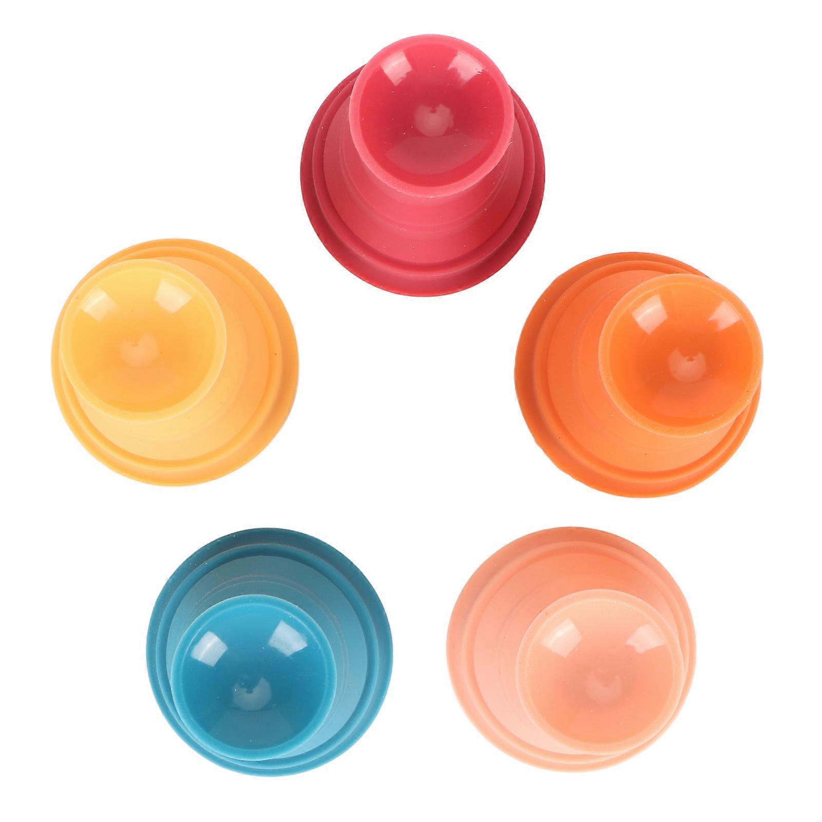 5pcs Suction Stacking Cup Toy Color Recognition Improve Coordination Silicone Baby Stacking Cup Toys 