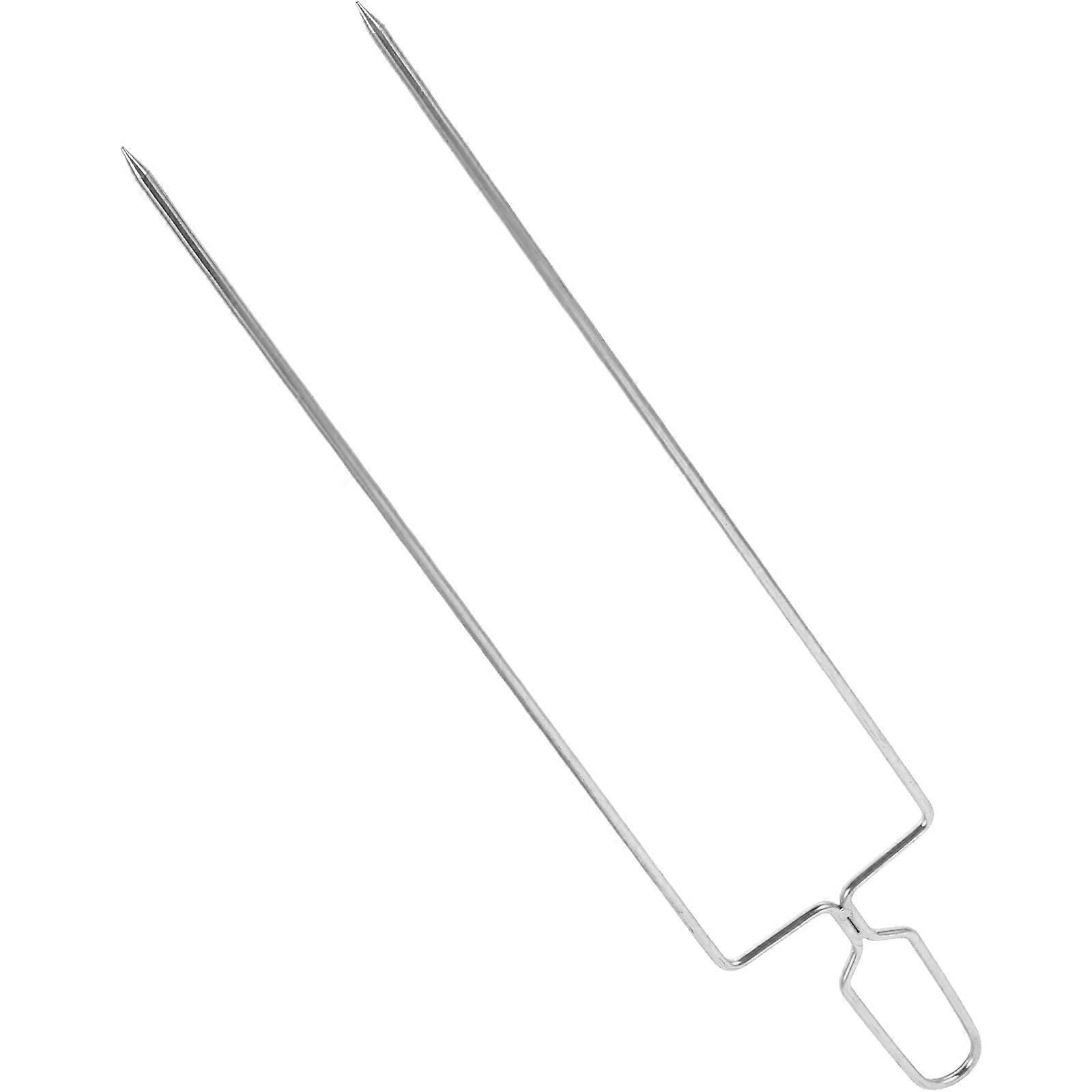 Grilling Fork Stainless Steel Meat Fork Outdoor Grilling Kitchen Supplies 44.00X10.00X0.50CM High Temperature Resistance 1Pcs