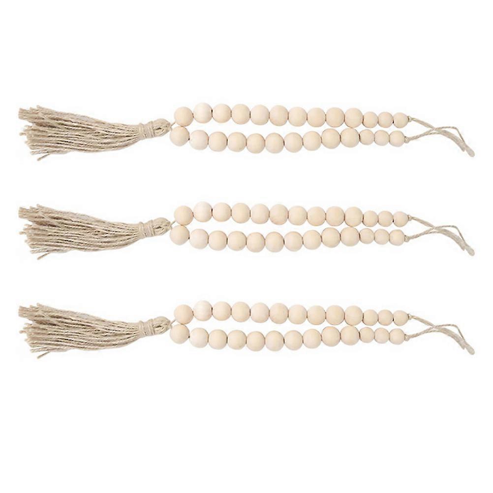 3pcs Elegant Wood Bead Tassel Curtain Tiebacks Drapery Holdbacks Holders