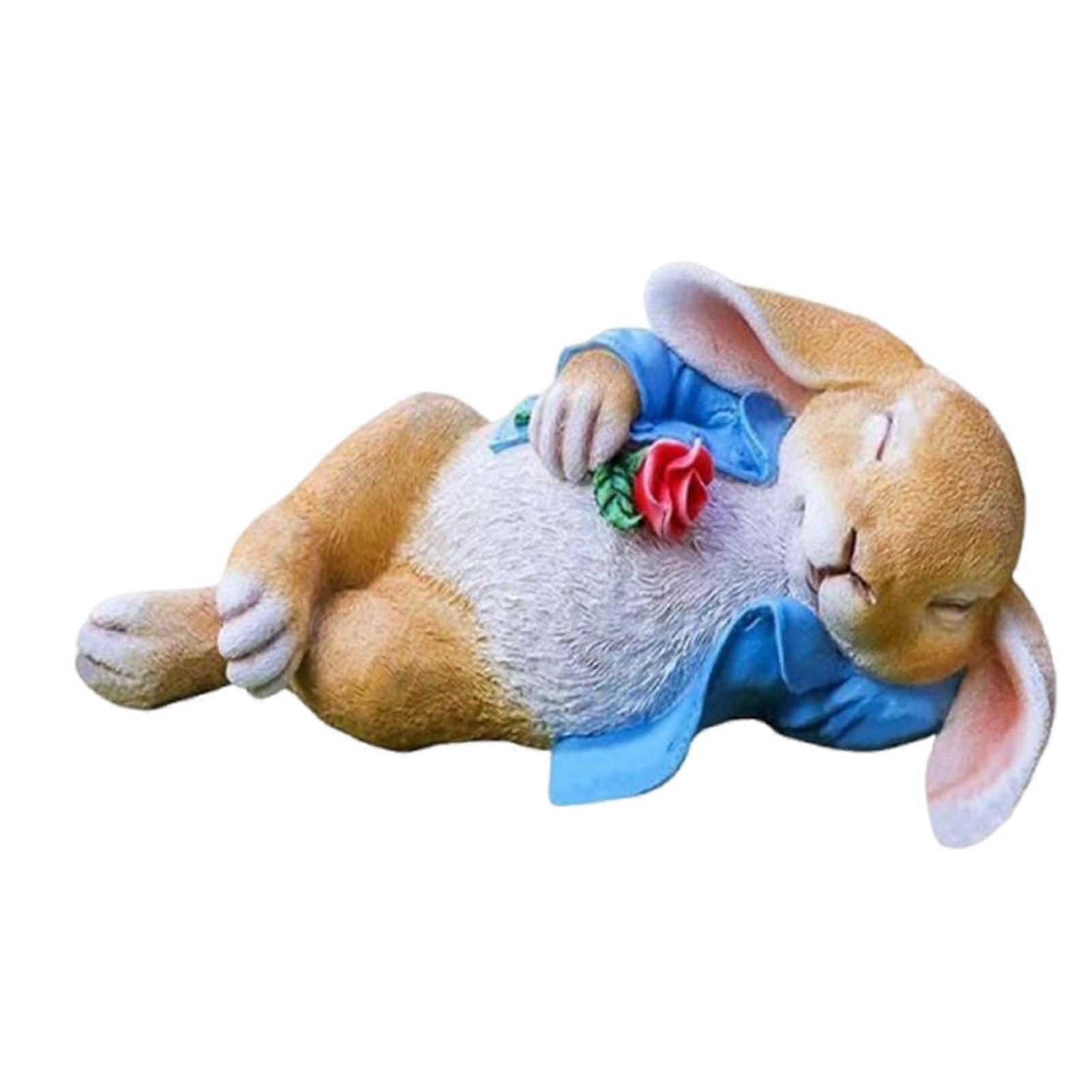 11' Lying Rabbit Garden Statue Easter Flowers Lawn Table Decoration 1 Items