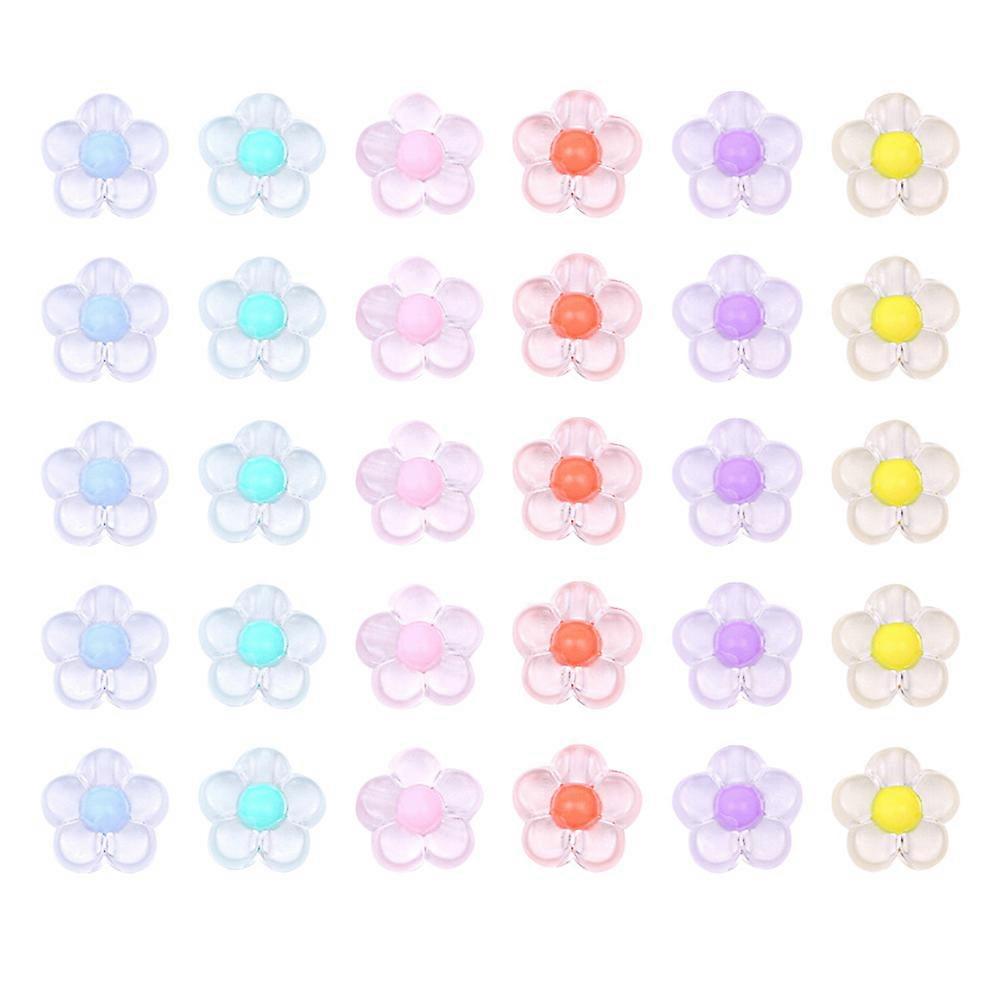 Spacer Bead Acrylic Loose Beads Diy Craft Jewelry Making Assorted Color Flower Shape 50Pcs
