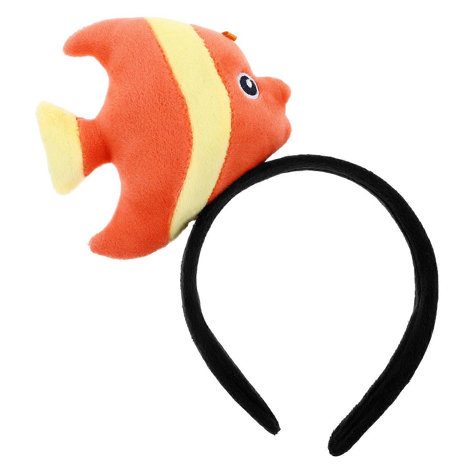 Cute Cartoon Fish Headband for Adults – Soft Plush Animal Hairband for Parties, Photo Props, and Beach Events – Fun Whimsical Costume Accessory