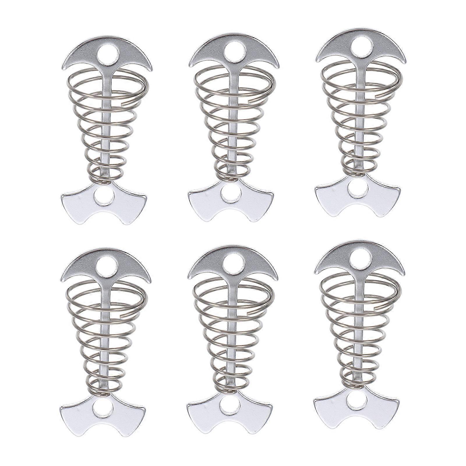 6pcs Outdoor Spring Rope Buckle for Camping Tent Stakes – Portable Wind Rope Anchor for Secure Anchoring in Various Conditions