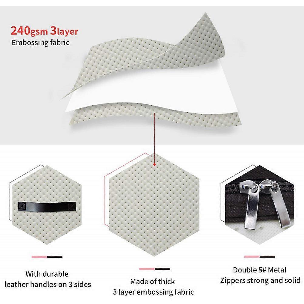 Under Bed Sweater Storage Non-Woven Waterproof Dustproof Organiser Rectangular 2Pcs Light Grey