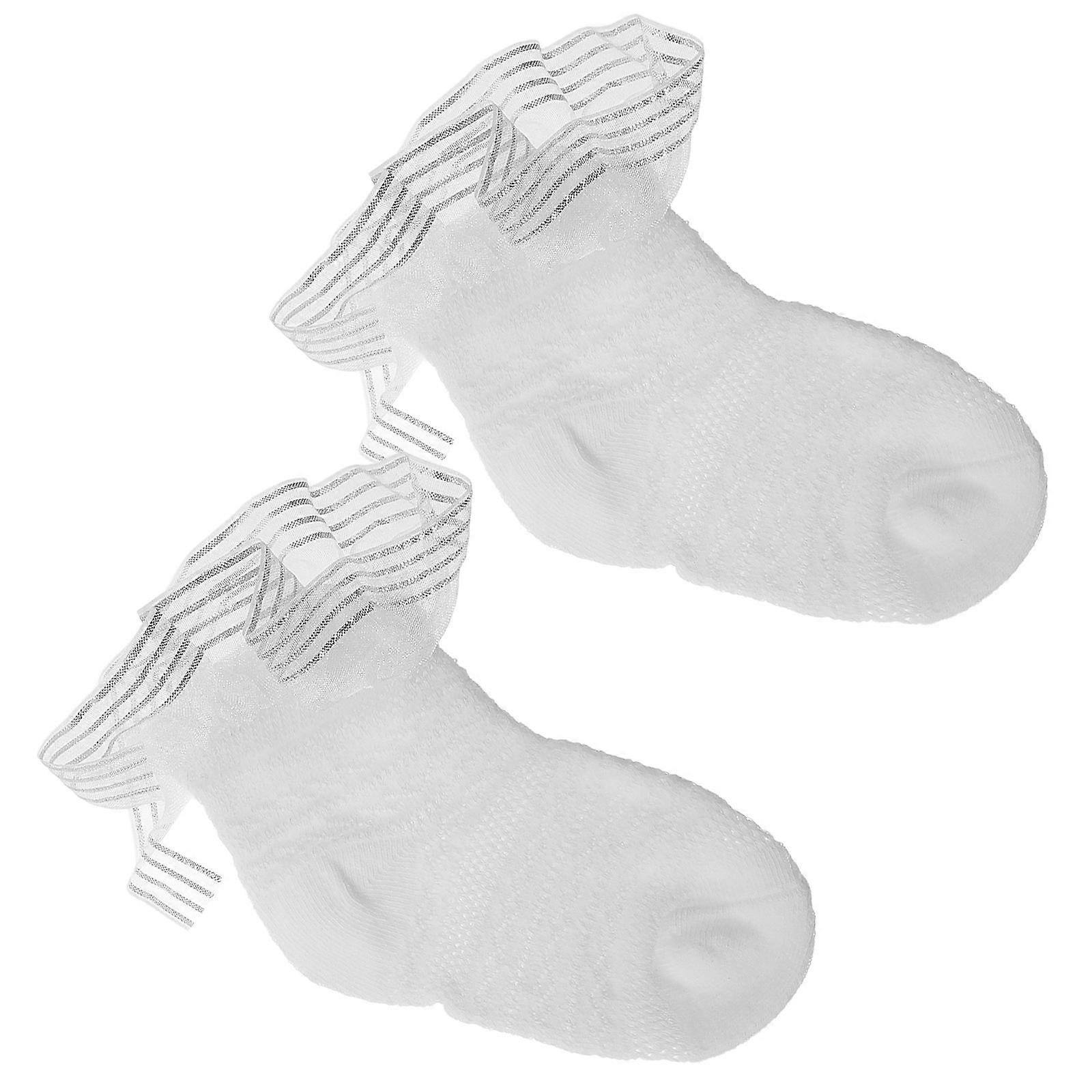 Toddler Sock Baby Socks for Infants and Toddlers Dance Performance Solid Color White Size L 1Pair