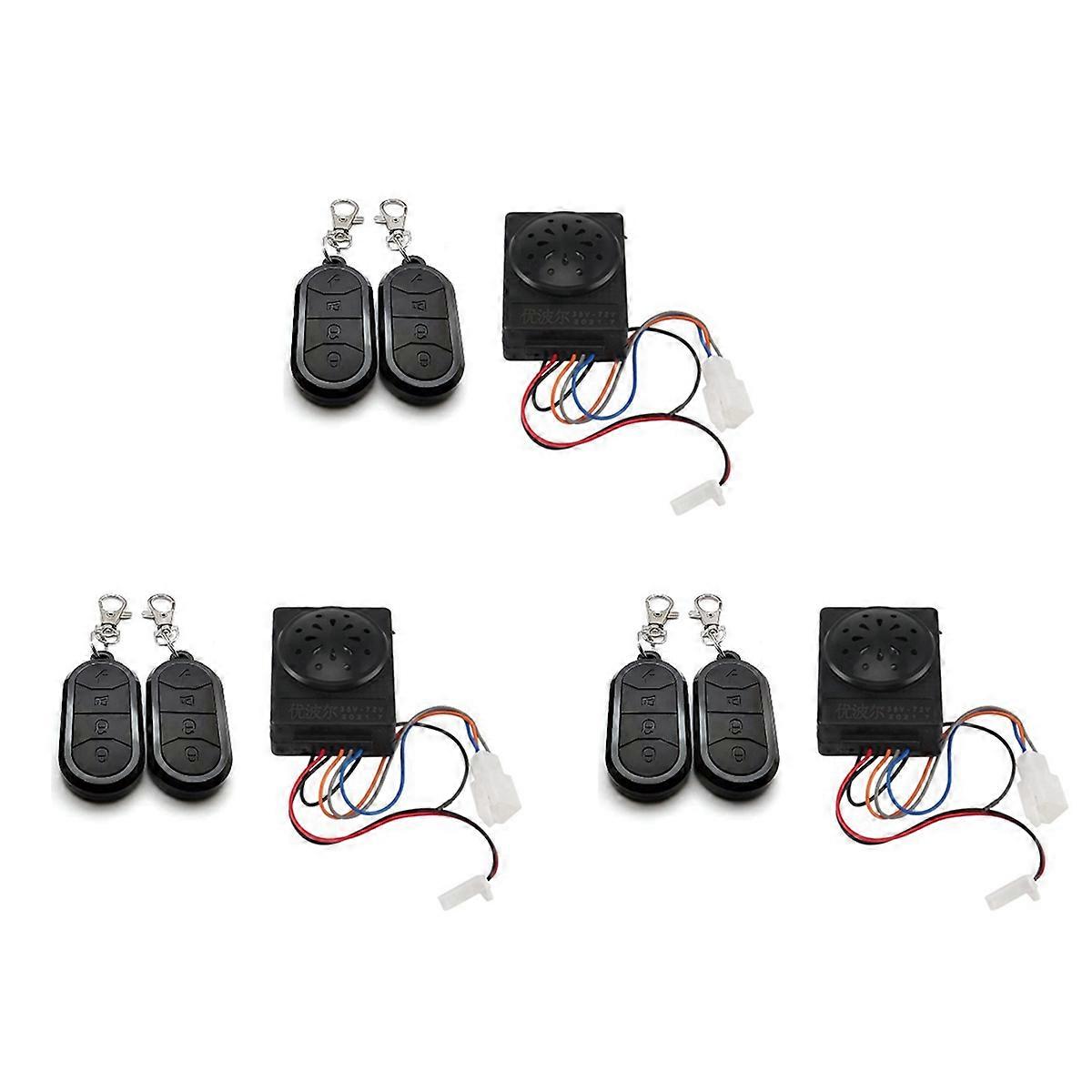 Alarm System Dual Remote Control 36V 48V 60V 72V for Electric Bicycle