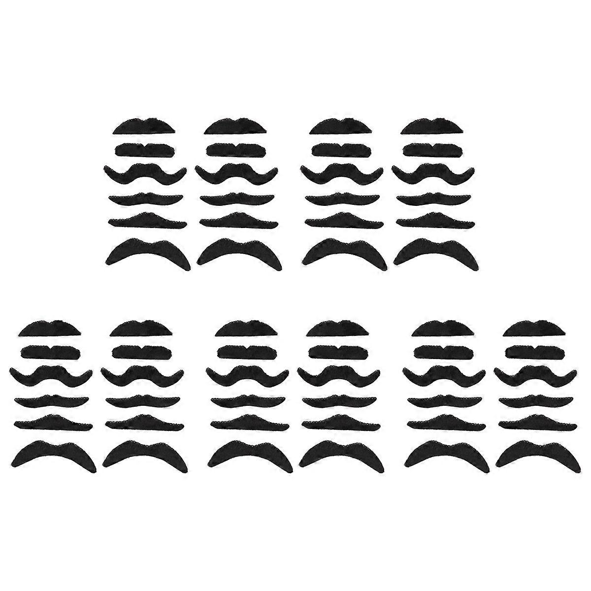 12 Pack Self Adhesive Assorted Fake Moustache / Mustache Set