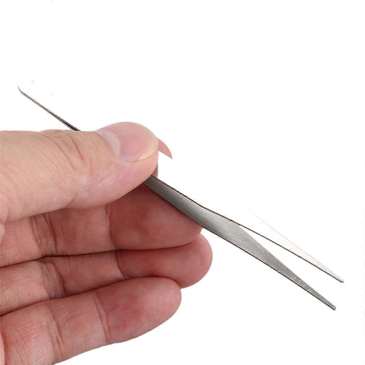 Fine Point Silver Tone Pointy Straight Tweezers 4 1/2 inch