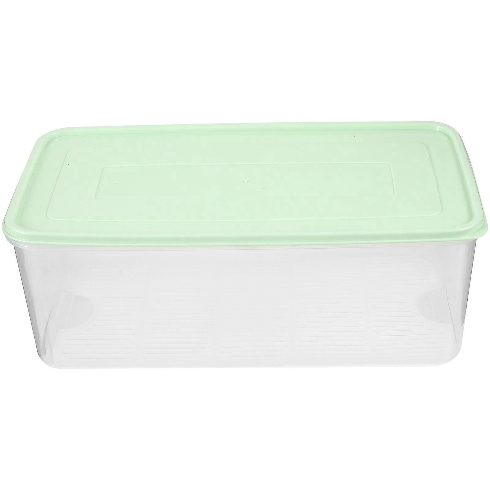 Large Size Transparent Fruit And Vegetable Storage Container For Home Kitchen Organization With Drainer Piece 1Pcs