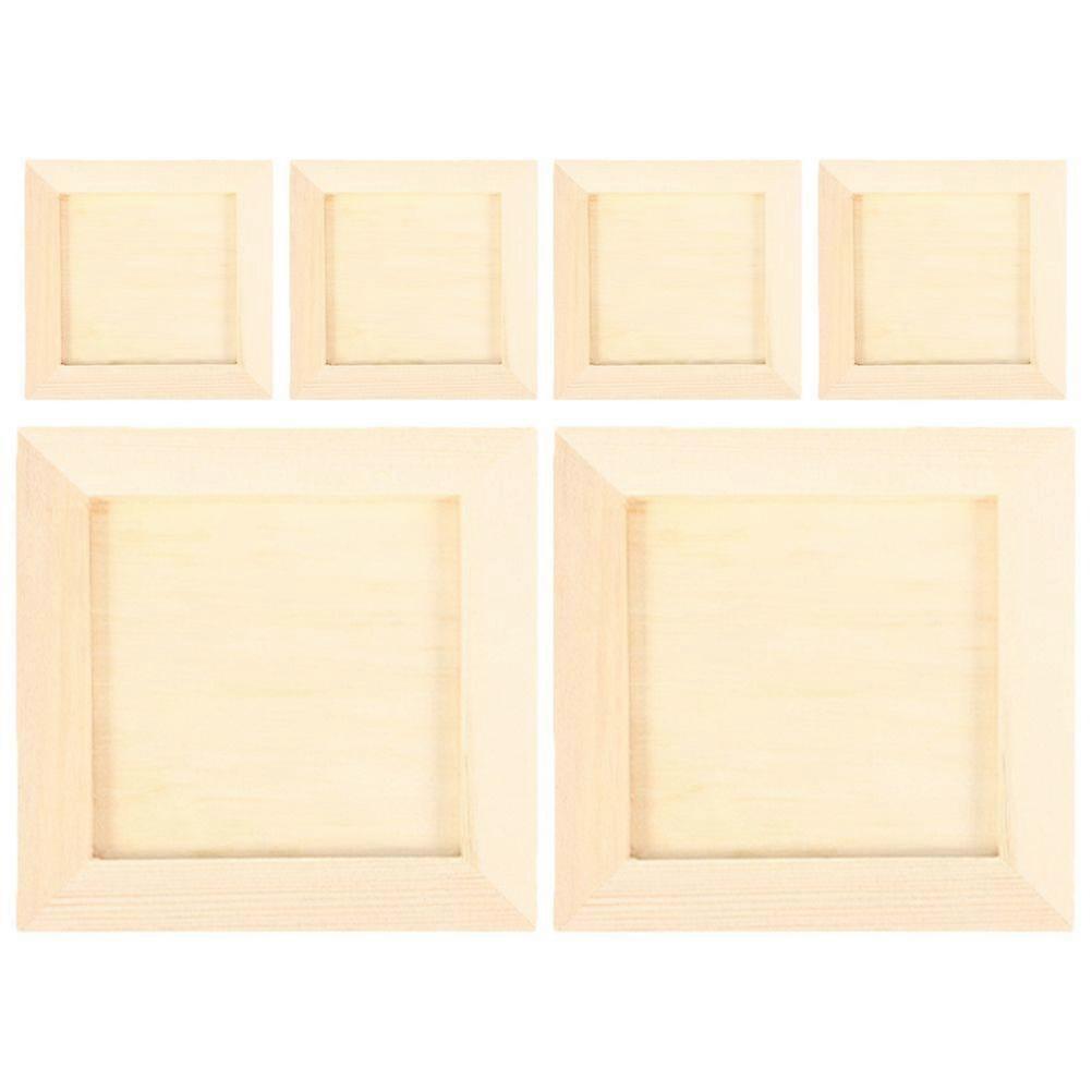 6Pcs Clay Picture Frame Wood Clay Frames Children Colored Clay Frames Unfinished Photo Frame
