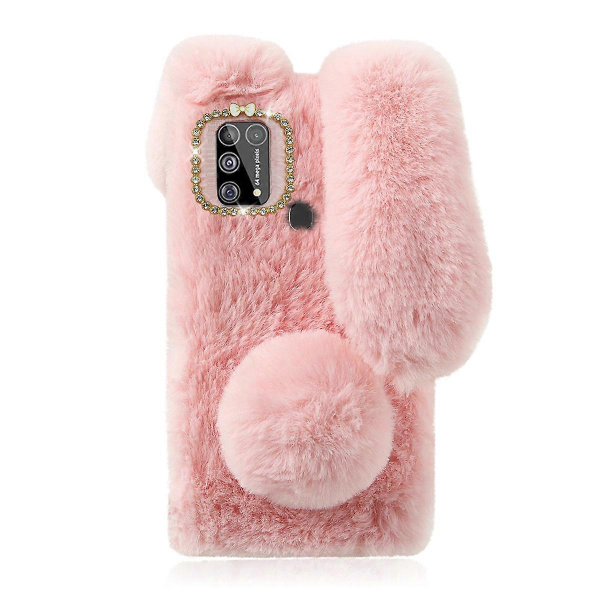 Cool Phone Case Plush Protective Case Compatible Pink Winter Warmth 1Pack