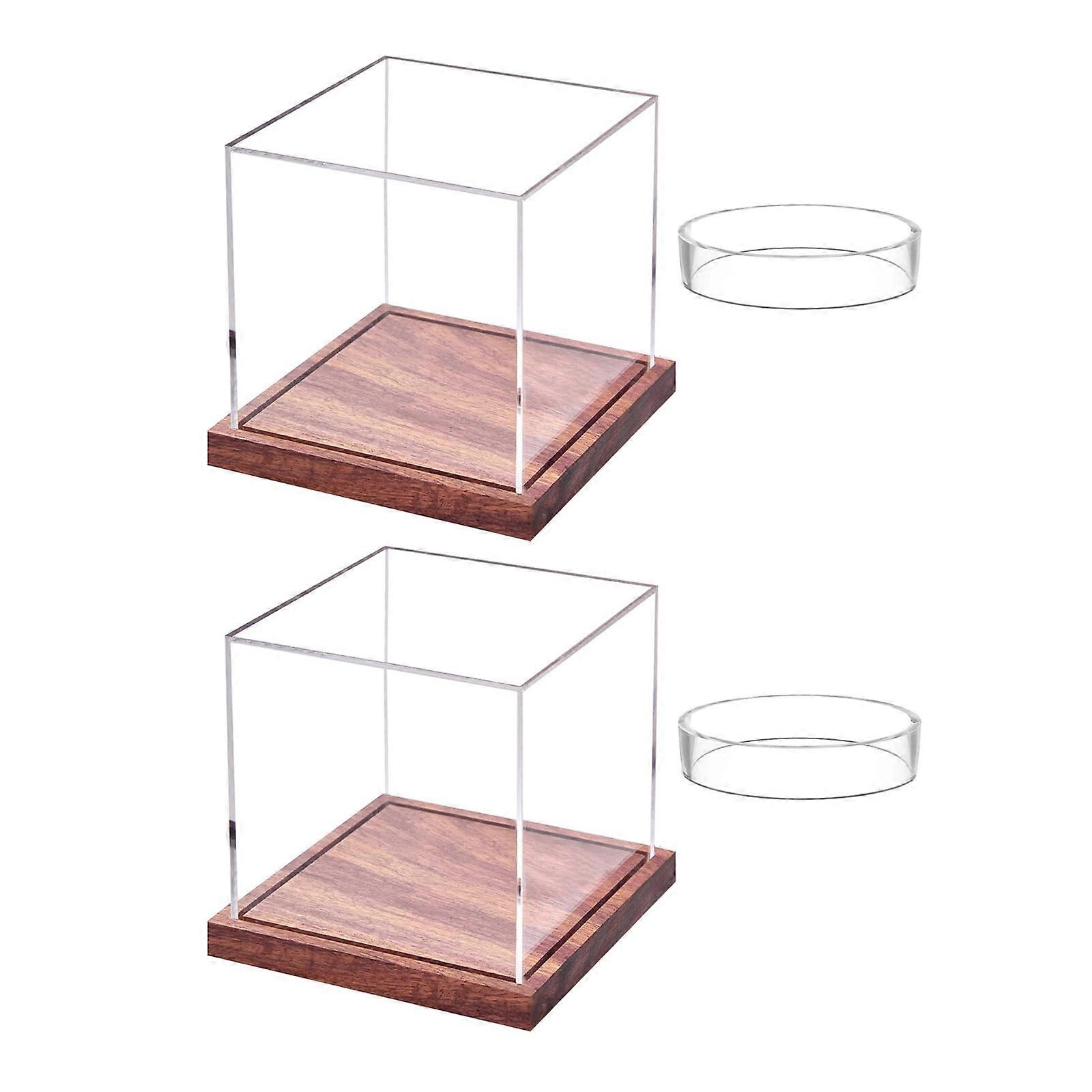 Transparent Cubes Baseball Holder Autograph Autograph Clear Baseball Display Stand Box For Home Or Store Displays 2 packs