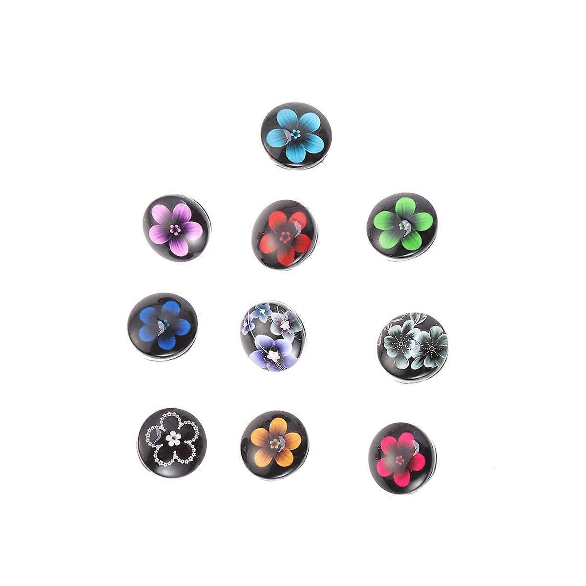 DIY Projects Individual Artwork Glass Metal Snap Buttons Assorted Color 10Pcs