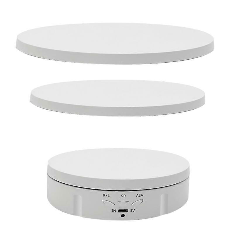 3 in 1 360 Degrees 5V Electric Automatic Rotating Photography Turntable Display Stand (Black/White)