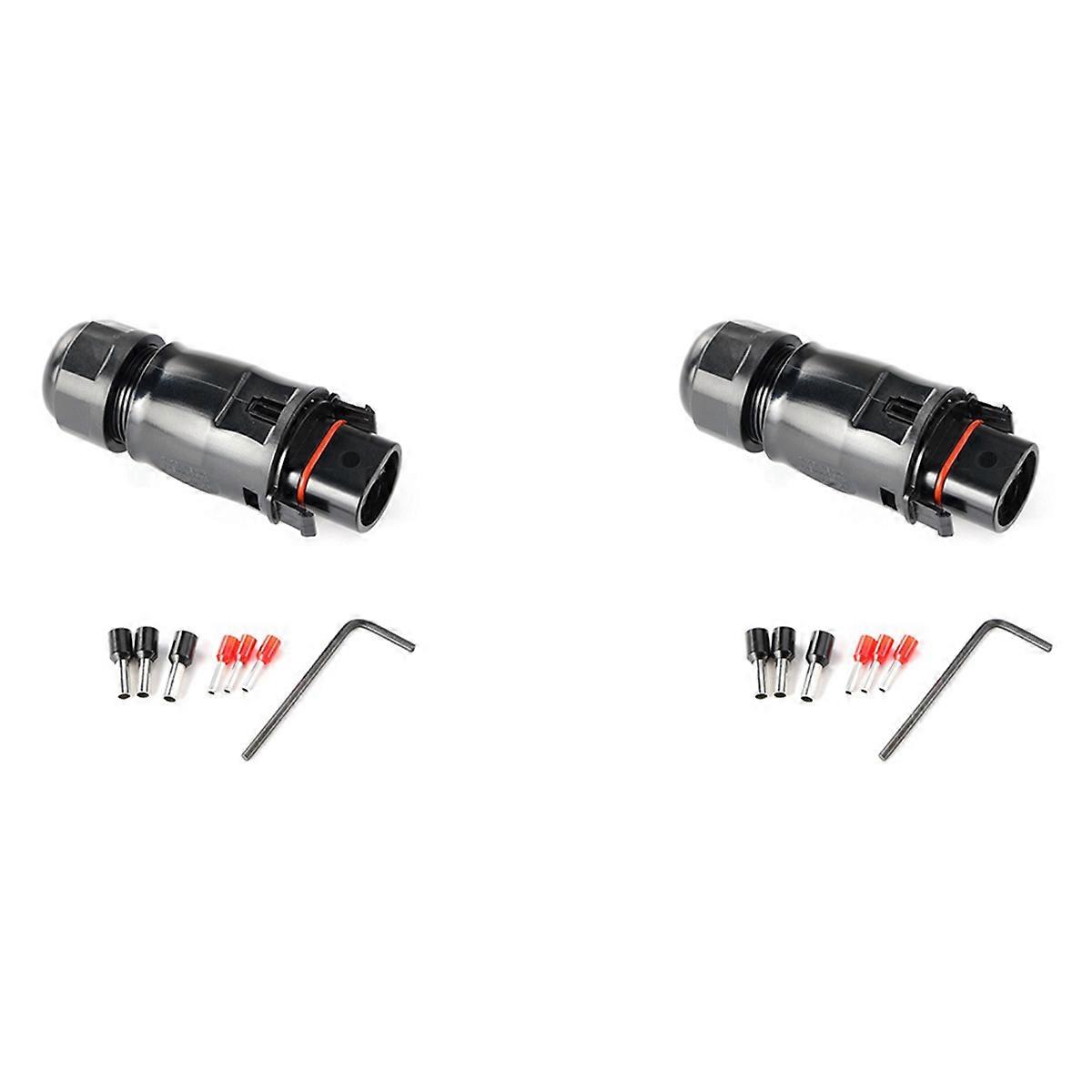 2X Solar PV Connector Plug Waterproof IP68 4000V 40A for Solar PV System Panel Parallel Protection K