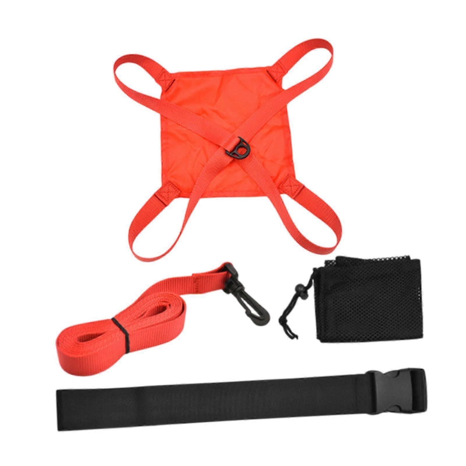 Parachute swimming resistance gear for speed enhancement, red, 40cm