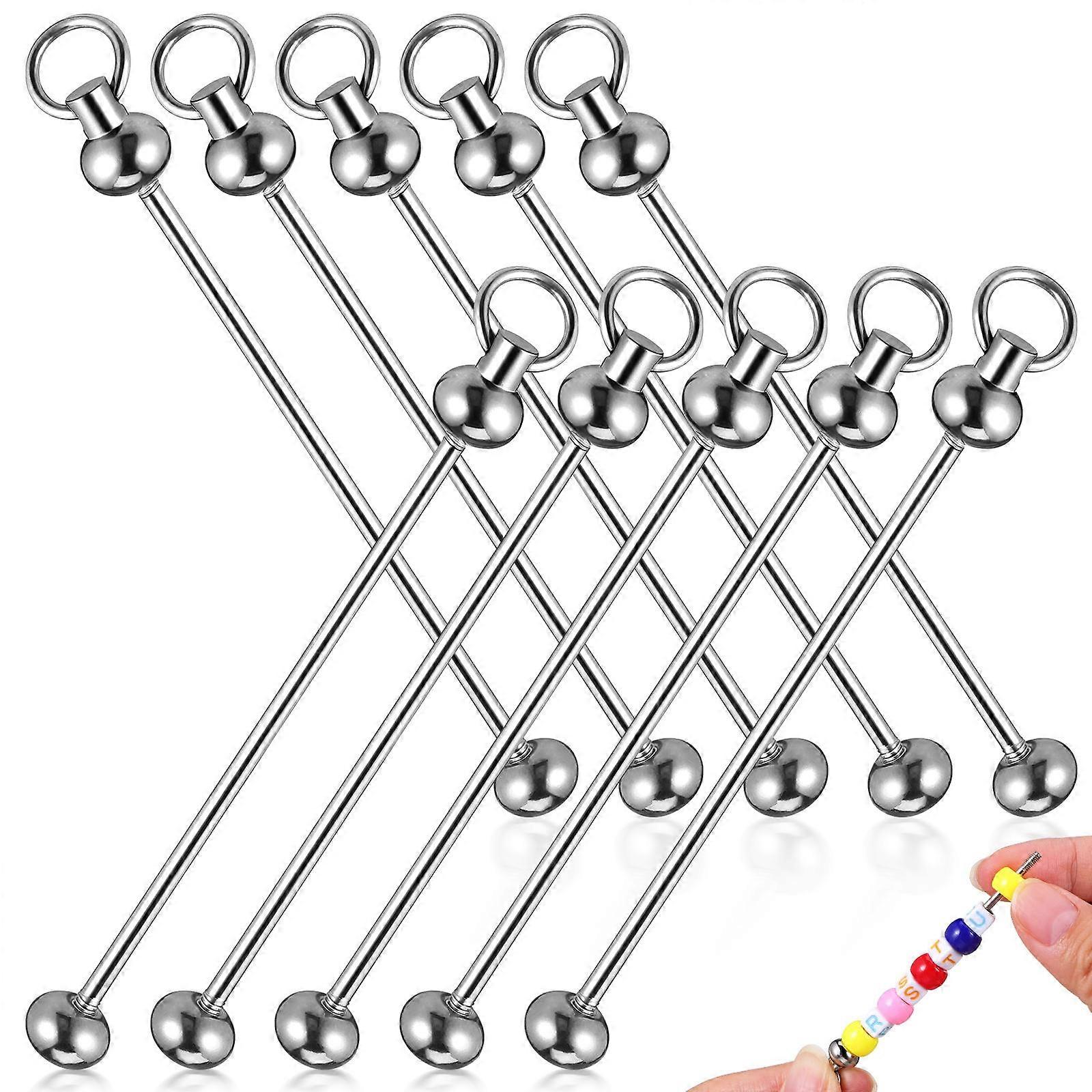 Keychain Pendant Metal Beaded Keychain Diy Keychains For Everyday Use Handmade Enthusiasts 10Pcs