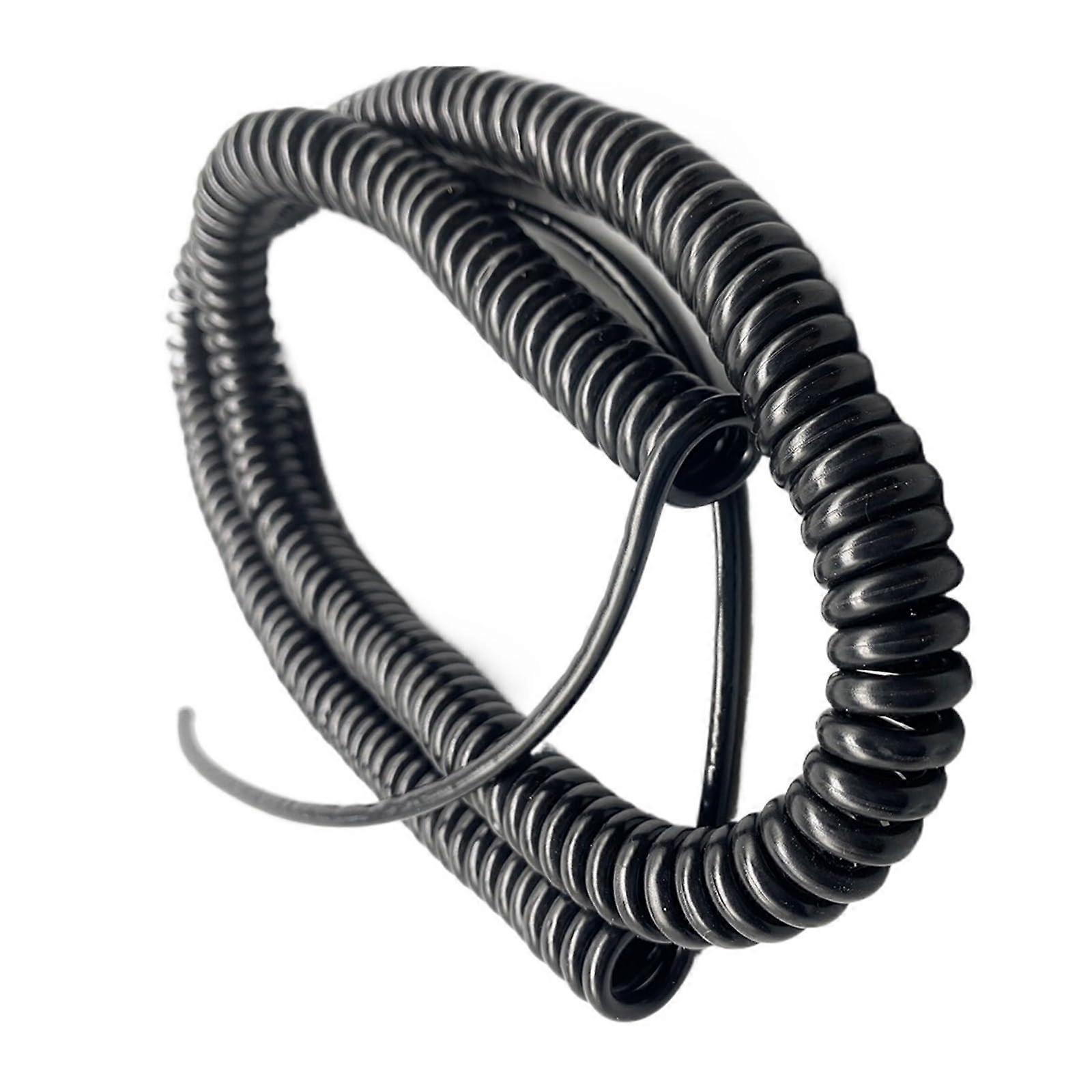 Coiled Hands Flex, Curly Hands Power Cable Telescopic, Black, Spring Extendable (3.75m) 5core 1.0mm