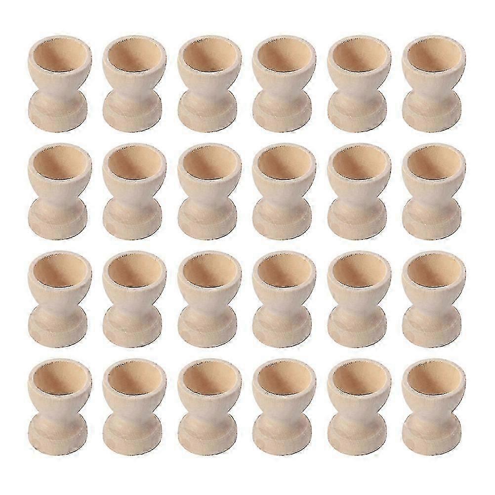 24pcs Wooden Egg Holders Egg Cups Egg Storage Holders Easter Egg Cups For Home