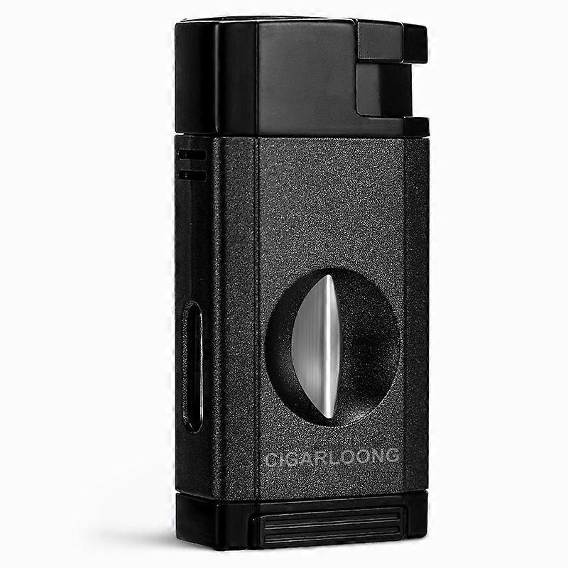 Cigar Lighter Scissors Integrated Multi-Functional Inflatable Windproof Direct Portable With Special V-Shaped Parallel Cigar Knife