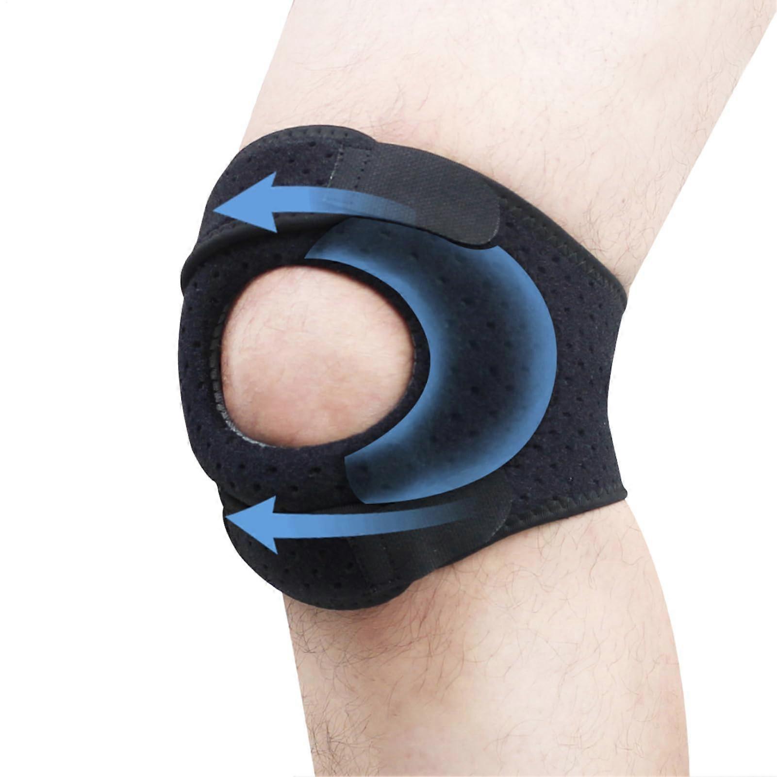 Wellness Knee Brace with Patella Gel Pads and Spring Side Stabilisers for Running, Arthritis, Meniscus Tear, ACL, Adjustable black