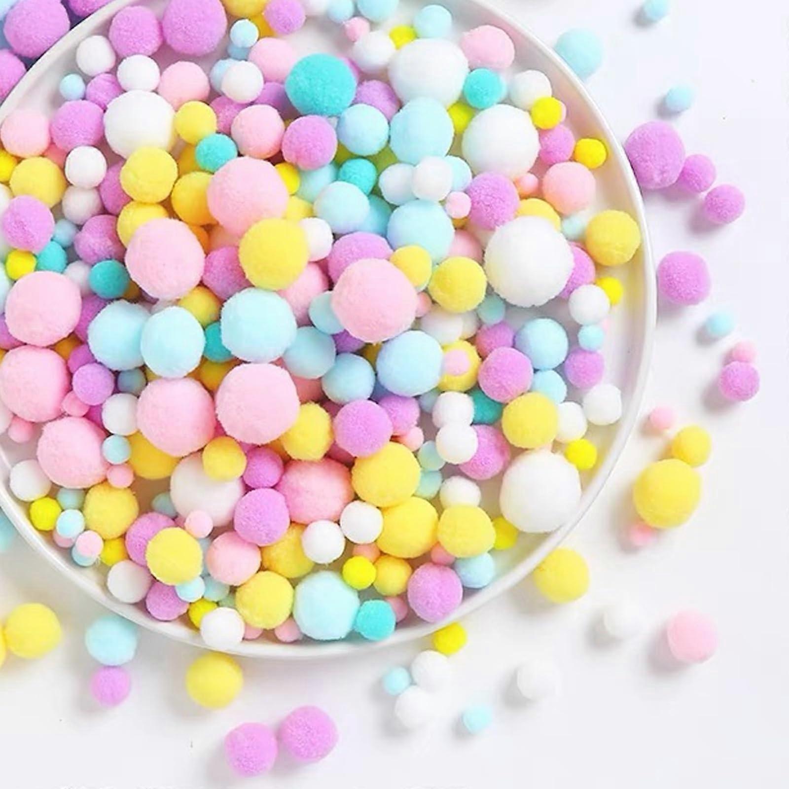 500 Pieces Pom Poms for Crafts, 13 cm Multicolor Small Pompoms for DIY Projects